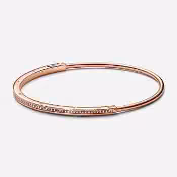 Bracciale Rigido Signature con Pavé-Placcato oro rosa