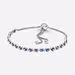 Bracciale Tennis Blu con Chiusura Regolabile Bracciale Tennis Blu con Chiusura Regolabile