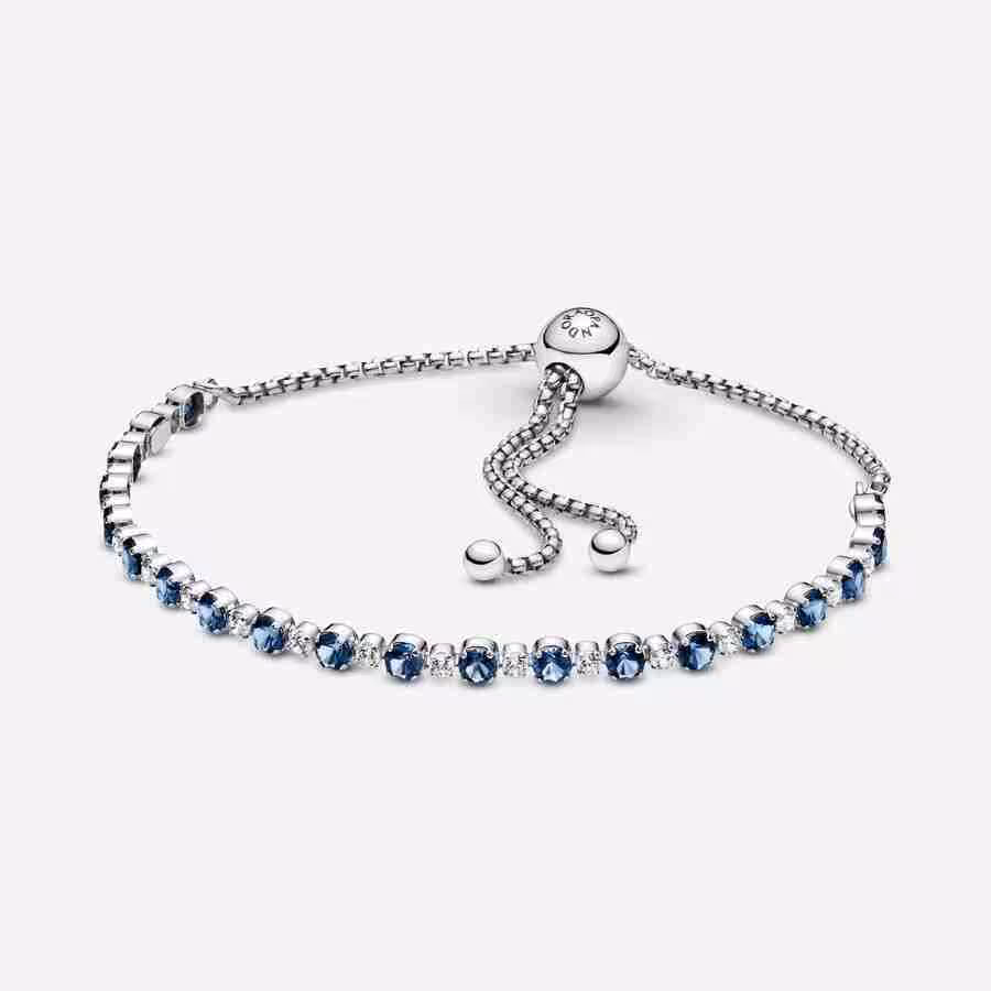 Bracciale Tennis Blu con Chiusura Regolabile Bracciale Tennis Blu con Chiusura Regolabile