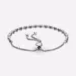 Bracciale Tennis Blu con Chiusura Regolabile