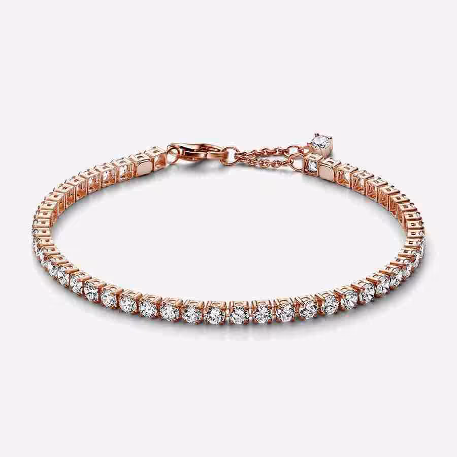 Bracciale Tennis-Placcato oro rosa Bracciale Tennis Placcato oro rosa