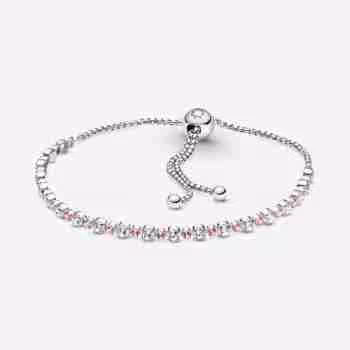 Bracciale Tennis Rosa con Chiusura Regolabile