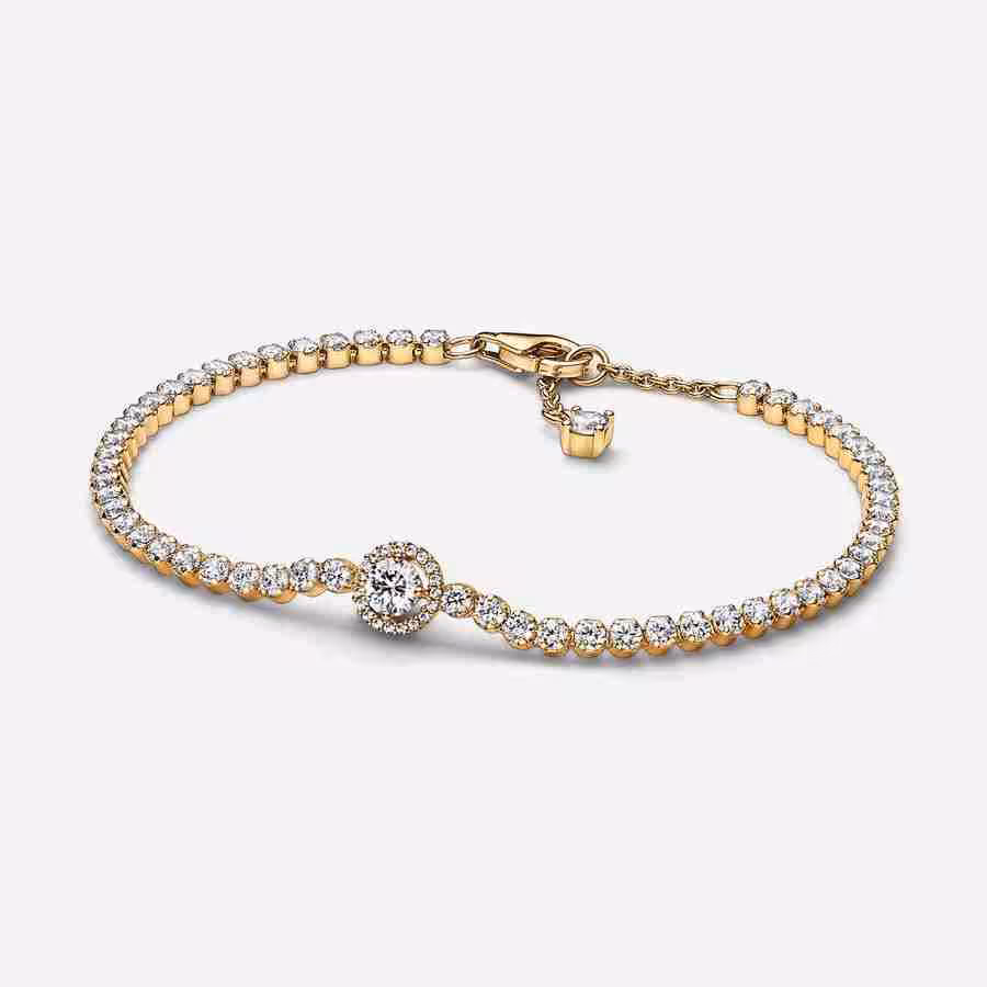 Bracciale Tennis Scintillante-Placcato oro Bracciale Tennis Scintillante Placcato oro