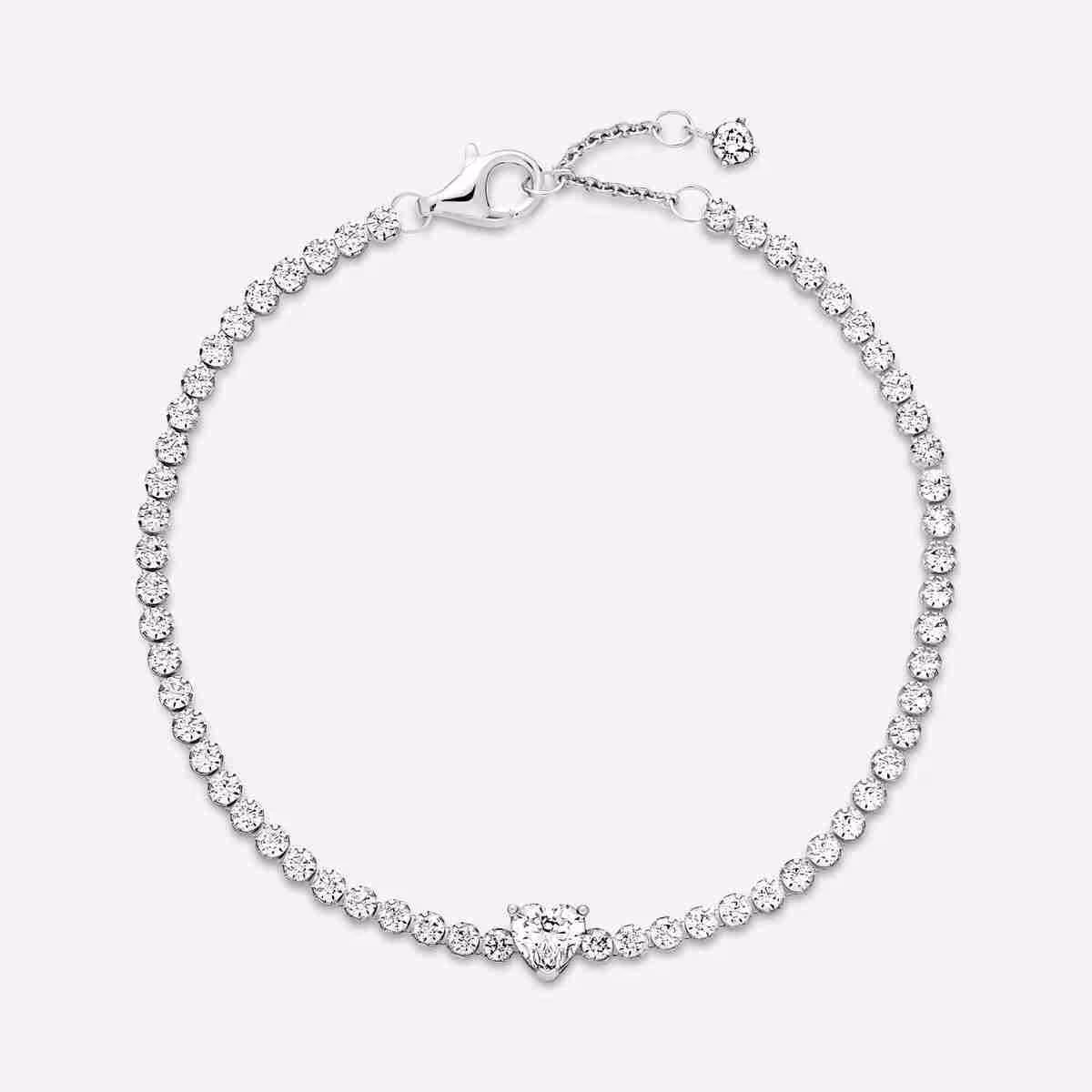 Bracciale Tennis con Cuore in rilievo_3
