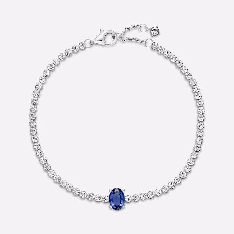 Bracciale Tennis con Pietra Blu_3