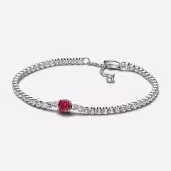 Bracciale Tennis con Pietra Rossa