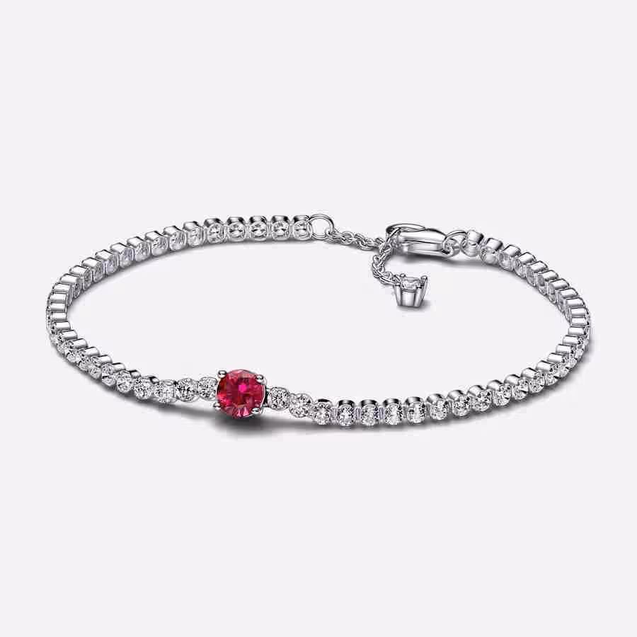 Bracciale Tennis con Pietra Rossa Bracciale Tennis con Pietra Rossa
