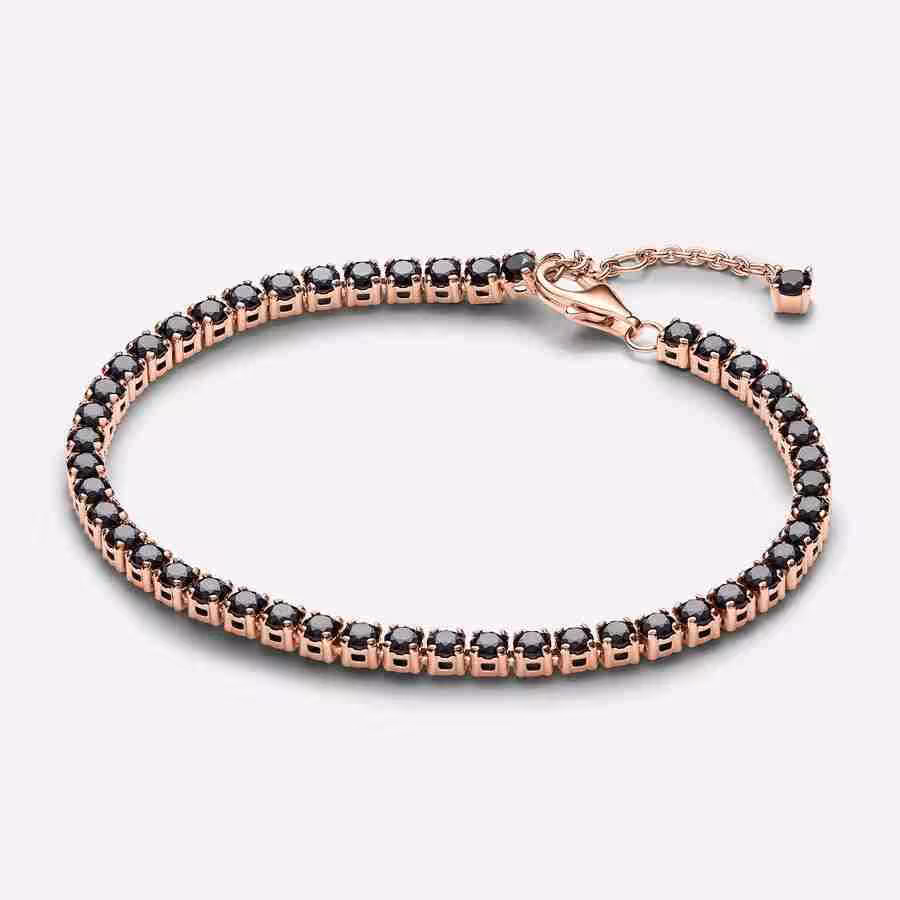 Bracciale Tennis con Pietre Nere Bracciale Tennis con Pietre Nere