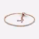 Bracciale tennis con chiusura regolabile-Placcato oro rosa