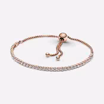 Bracciale tennis con chiusura regolabile-Placcato oro rosa