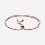 Bracciale tennis con chiusura regolabile-Placcato oro rosa