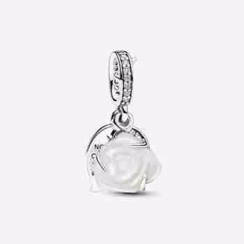 Charm Pendente Rosa Bianca