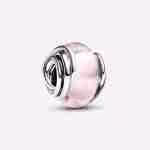 Charm Vetro di Murano Rosa e Cerchi