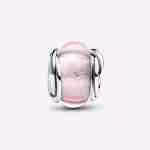 Charm Vetro di Murano Rosa e Cerchi