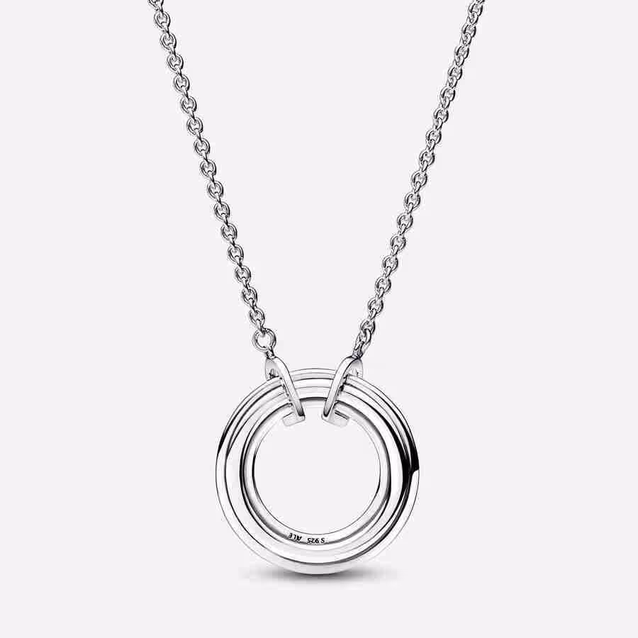 Collana Cerchio Bicolore Logo e Pavè_2