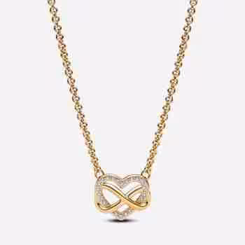 Collana Cuore Infinito Pietre Luminose-Placcato oro