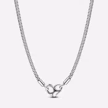 Collana Maglia Geometrica con Chiusura a Cuore