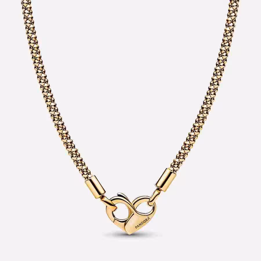 Collana Maglia Geometrica con Chiusura a Cuore-Placcato oro Collana Maglia Geometrica con Chiusura a Cuore Placcato oro