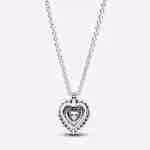 Collana Punto Luce Cuore e Pavè