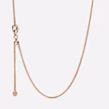 Collana a Catenina Regolabile-Placcato oro rosa