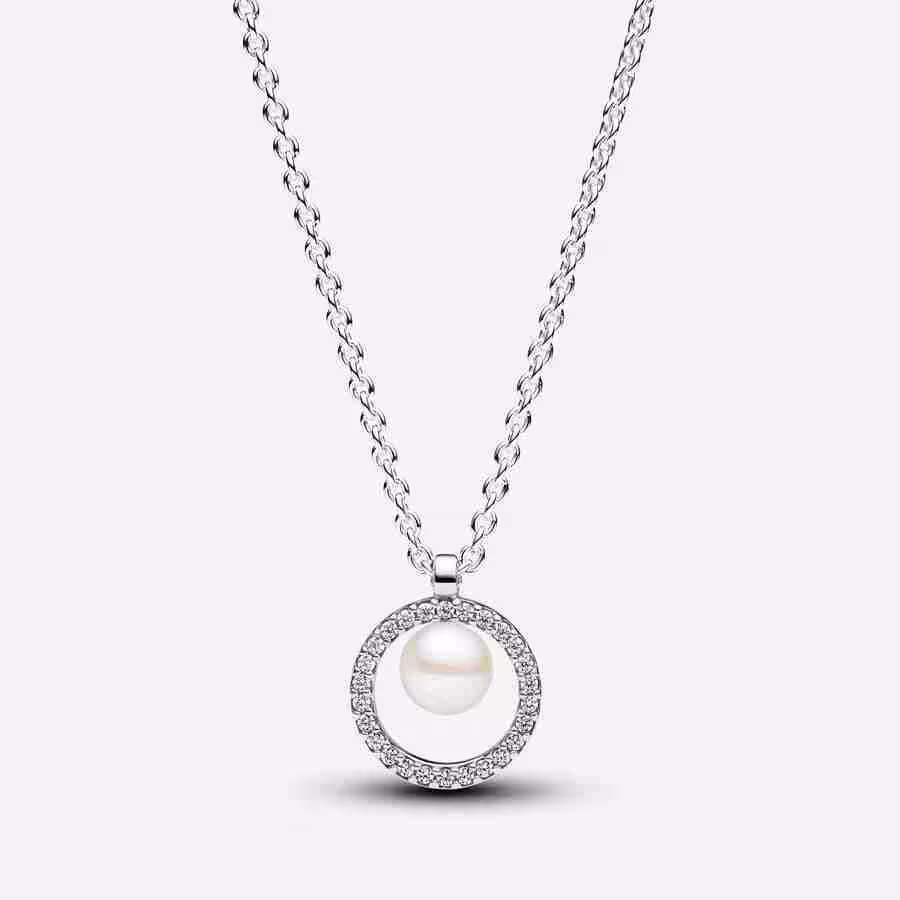 Collana con Perla d’Acqua Dolce Coltivata e Pavè Collana con Perla dAcqua Dolce Coltivata e Pave