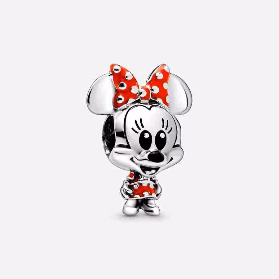 Disney, Charm Minnie con Vestito e Fiocco a pois Disney Charm Minnie con Vestito e Fiocco a pois