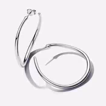 Orecchini Cerchi Aperti 42 mm Linea Sinuosa