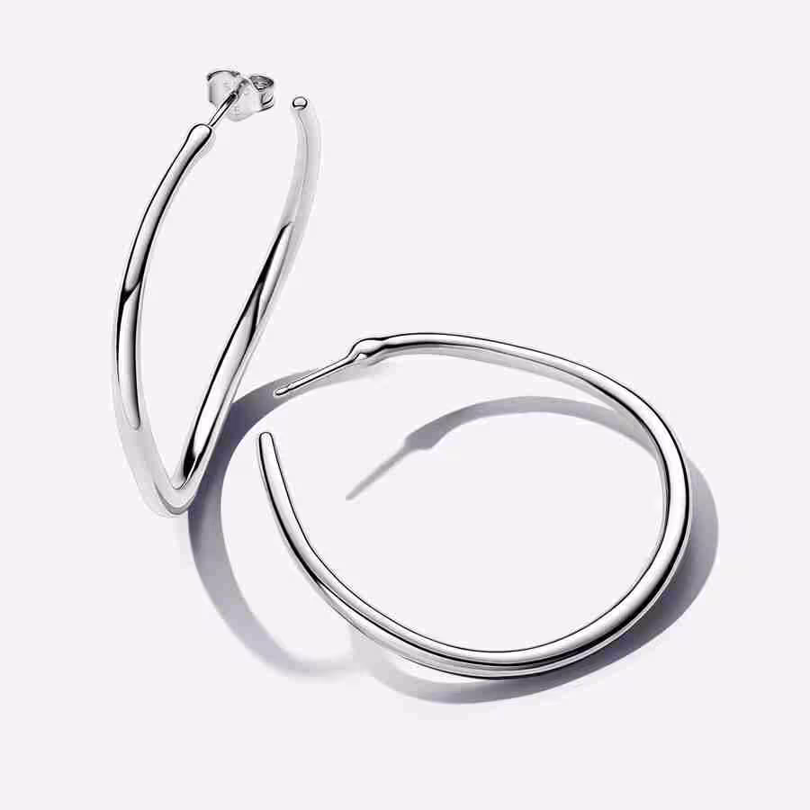 Orecchini Cerchi Aperti 42 mm Linea Sinuosa Orecchini Cerchi Aperti 42 mm Linea Sinuosa