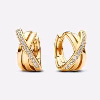 Orecchini Cerchi Linee Intrecciate