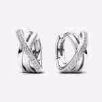 Orecchini Cerchi Linee Intrecciate-Argento sterling Orecchini Cerchi Linee Intrecciate-Argento sterling
