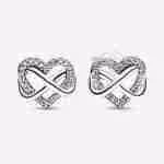 Orecchini Cuore Infinito Pietre Luminose Argento sterling Orecchini Cuore Infinito Pietre Luminose Argento sterling