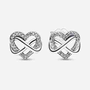 Orecchini Cuore Infinito Pietre Luminose Argento sterling