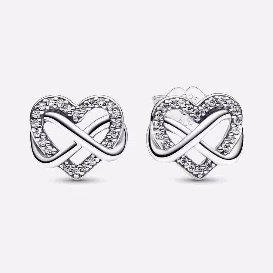 Orecchini Cuore Infinito Pietre Luminose Argento sterling Orecchini Cuore Infinito Pietre Luminose Argento sterling