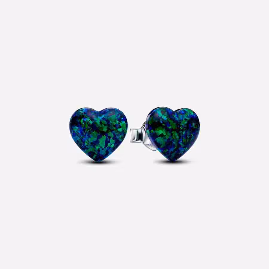 Orecchini Cuori Opali Verdi e Blu Orecchini Cuori Opali Verdi e Blu