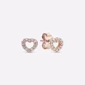 Orecchini Cuori-Placcato oro rosa