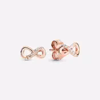 Orecchini Infinito-Placcato oro rosa