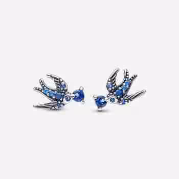 Orecchini a lobo Rondini Pietre Blu