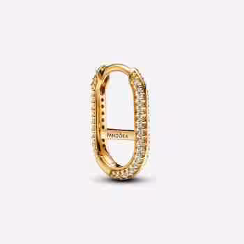 Orecchino Link Pavè  -Placcato oro