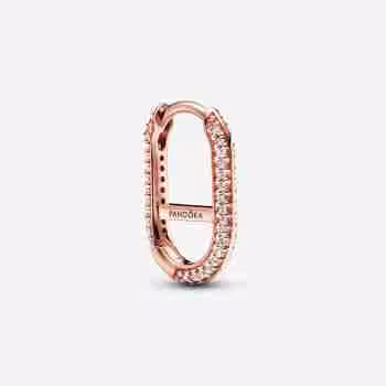 Orecchino Link Pietre Luminose -Placcato oro rosa