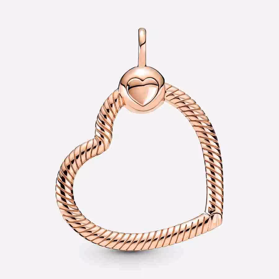 Pendente Pandora O - Cuore-Placcato oro rosa_1 Pendente Pandora O Cuore Placcato oro rosa 1