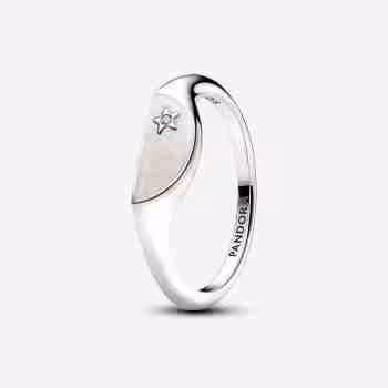 Anello Mezzo Sigillo con Smalto -Argento sterling
