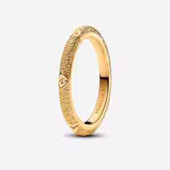 Anello Texture Martellata con Pietre -Placcato oro