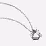 Collana Cerchio Linea Sinuosa con Perla d’Acqua Dolce Coltivata e Pavè