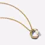 Collana Cerchio Linea Sinuosa con Perla d’Acqua Dolce Coltivata e Pavè-Placcato oro