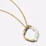 Collana Cerchio Linea Sinuosa con Perle d’Acqua Dolce Coltivate