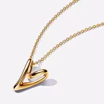 Collana Cuore Linea Sinuosa-Placcato oro