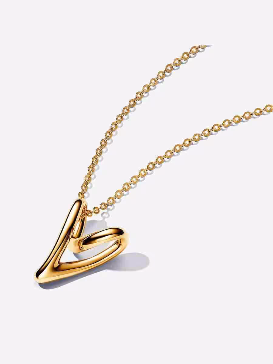 Collana Cuore Linea Sinuosa-Placcato oro Collana Cuore Linea Sinuosa Placcato oro