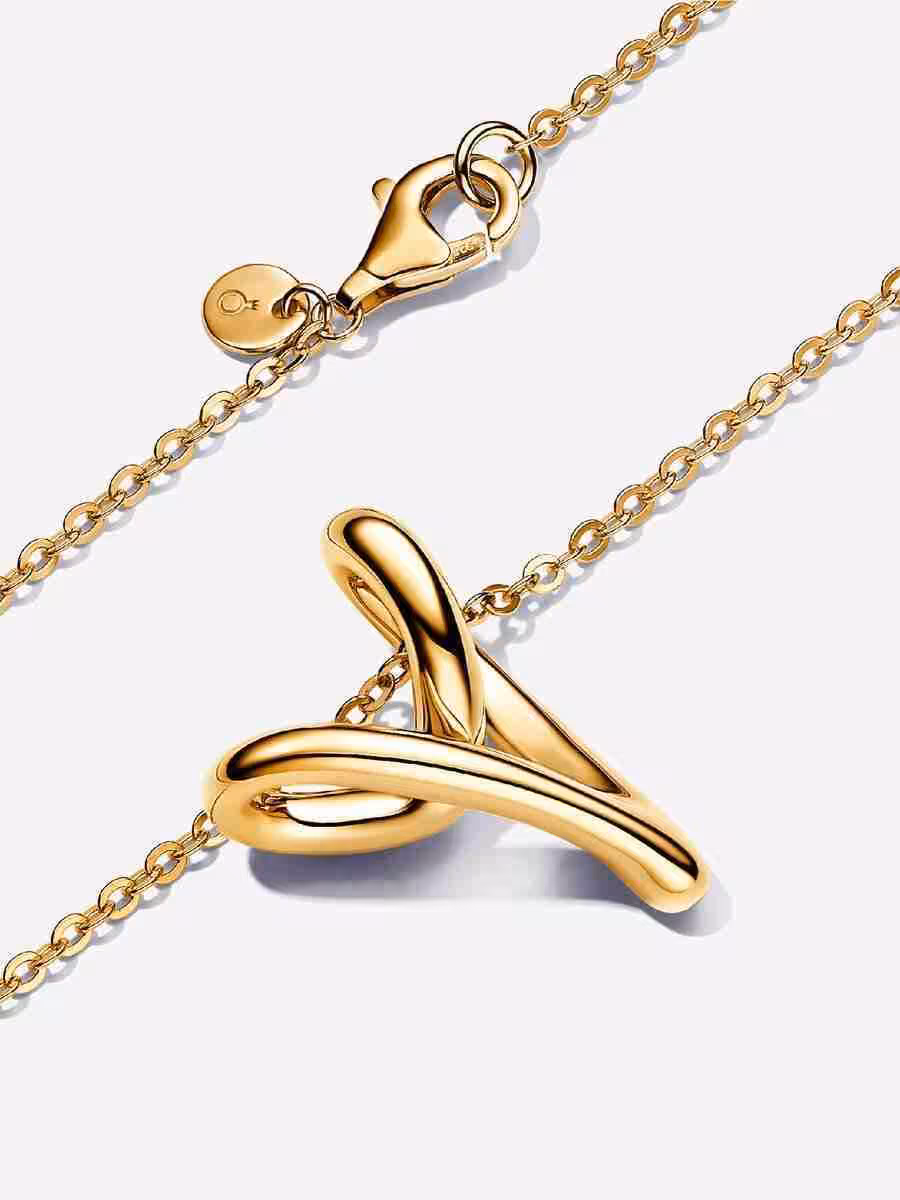Collana Cuore Linea Sinuosa-Placcato oro_1