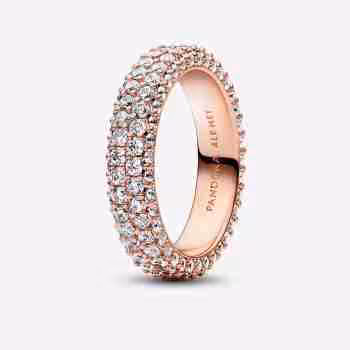 Anello Pavè Fascia Doppia