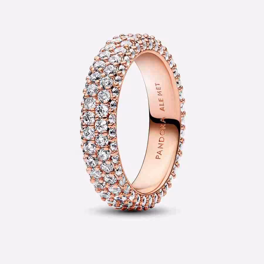 Anello Pavè Fascia Doppia Anello Pave Fascia Doppia